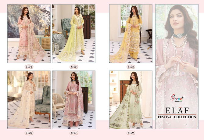 Elaf By Shree 3104 To 3109 Designer Pakistani Suits Catalog
